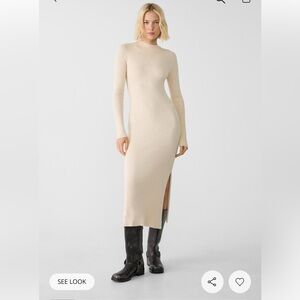 NWOT Stradivarius high neck knit midi dress